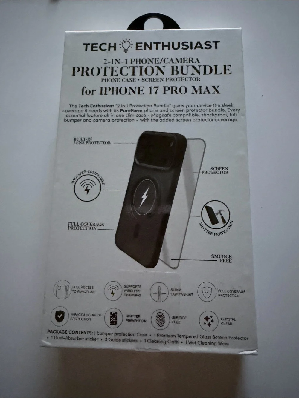 Tech Enthusiast 2-in-1 MagSafe Protection Bundle for iPhone 17 Pro Max – Black